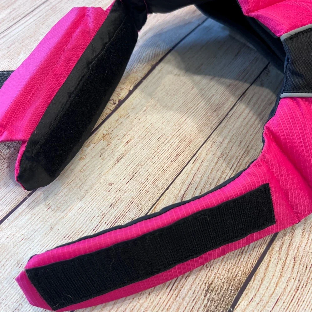 Outward Hound Granby Dog Life Jacket Pink Black Reflective Safety Vest Large